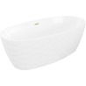 Mexen Olea laisvai stovinti vonia modelis 170 x 80 cm, balta, perpylimas auksinis šlifuotas - 52821708000-55