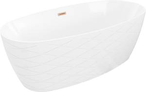 Mexen Olea laisvai pastatoma vonia, modelis 170 x 80 cm, balta, šlifuotas varis - 52821708000-65