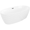 Mexen Olea laisvai stovinti vonia dizainas 170 x 80 cm, balta, juodas persipylimas - 52821708000-70