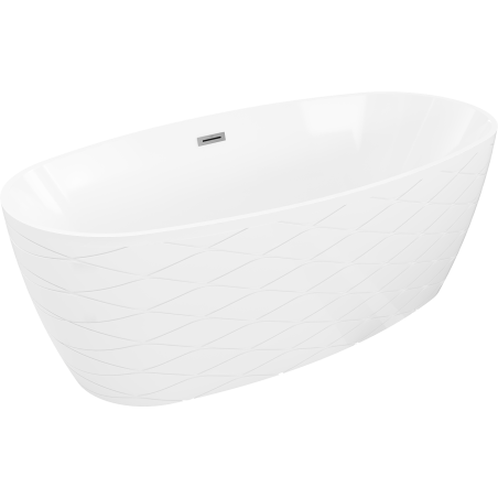 Mexen Olea laisvai stovinti vonia 170 x 80 cm, balta, persipylimo atidarymas gun metal - 52821708000-95