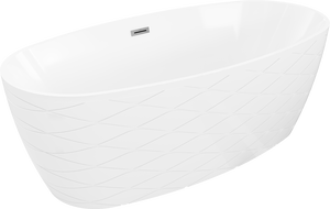 Mexen Olea laisvai stovinti vonia 170 x 80 cm, balta, persipylimo atidarymas gun metal - 52821708000-95