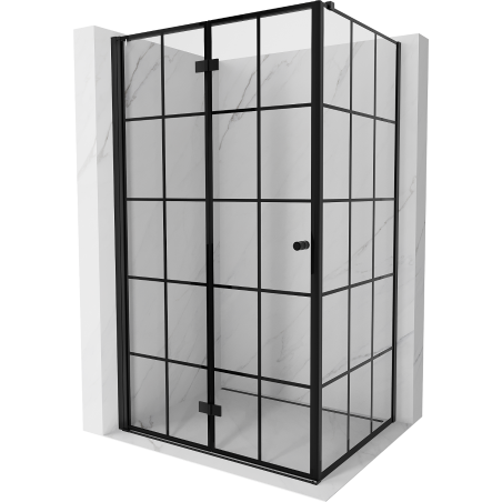Mexen Mist-F T sulankstoma dušo kabina kairė 70 x 80 cm, juodas tinklelis, juoda - 8A6T-070-080-70-77-L