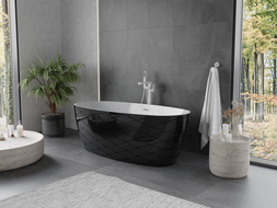 Mexen Olea laisvai pastatoma vonia modelis 170 x 80 cm, balta/juoda, baltas perpylimas - 52821708075-20