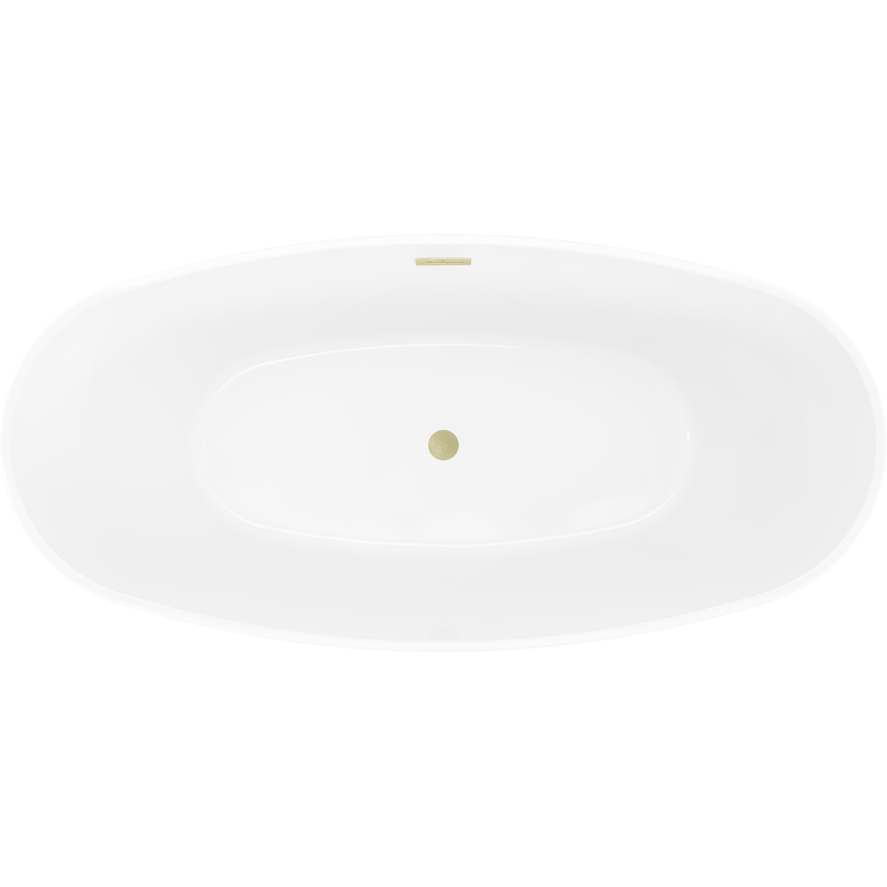Mexen Olea laisvai stovinti vonia modelis 170 x 80 cm, balta/juoda, auksinė šepečiuota perpylimas - 52821708075-55