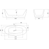 Mexen Olea laisvai stovinti vonia 170 x 80 cm, balta/juoda, perpylimas gun gray šlifuotas - 52821708075-66