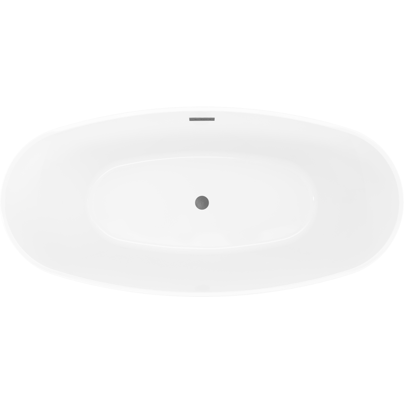 Mexen Olea laisvai pastatoma vonia, 170 x 80 cm, balta/juoda, pilkas šukuotas perpylimas - 52821708075-66