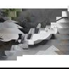 Mexen Olea laisvai stovinti vonia 170 x 80 cm, balta/juoda, perpylimas gun gray šlifuotas - 52821708075-66
