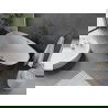Mexen Olea laisvai pastatoma vonia modelis 170 x 80 cm, balta/juoda, perpylimas gun metal - 52821708075-95