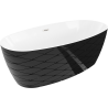 Mexen Olea laisvai pastatoma vonia 170 x 80 cm, balta/juoda, nikelio šepetėlis - 52821708075-97