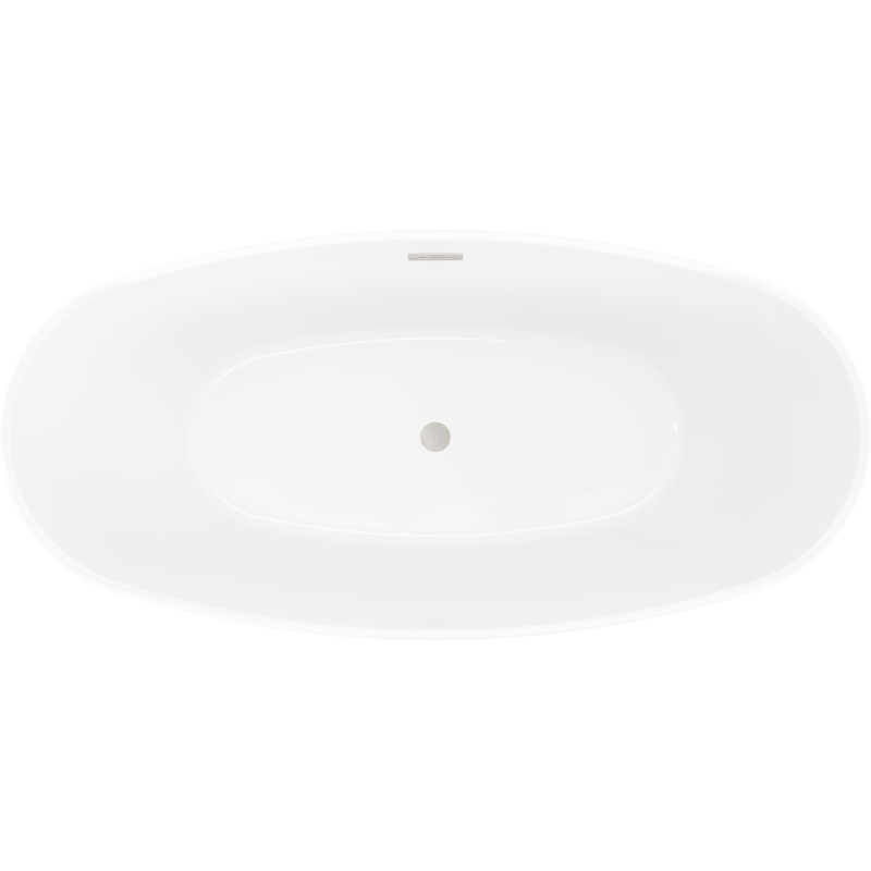 Mexen Olea laisvai pastatoma vonia 170 x 80 cm, balta/juoda, nikelio šepetėlis - 52821708075-97