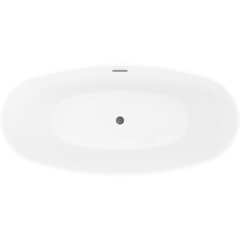 Mexen Olea laisvai stovinti vonia, modelis 170 x 80 cm, balta/juoda, perpylimas gun metal - 52821708075-95