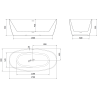 Mexen Lira laisvai stovinti vonia 170 x 80 cm, balta, perpylimas gun gray šlifuotas - 52831708000-66