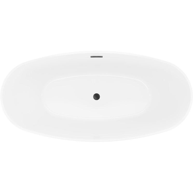 Mexen Lira laisvai pastatoma vonia modelis 170 x 80 cm, balta, juodas perpylimas - 52831708000-70