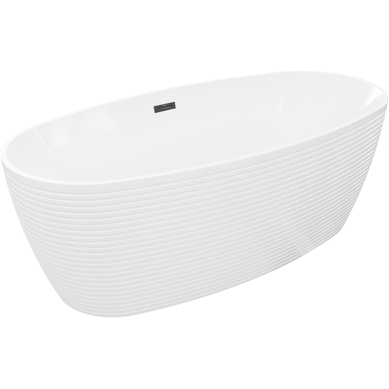 Mexen Lira laisvai pastatoma vonia modelis 170 x 80 cm, balta, juodas perpylimas - 52831708000-70