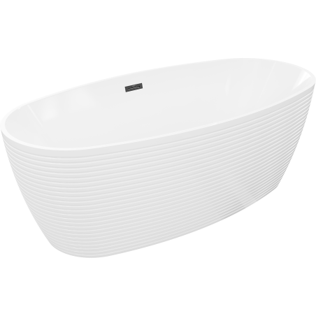 Mexen Lira laisvai pastatoma vonia modelis 170 x 80 cm, balta, juodas perpylimas - 52831708000-70