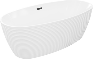 Mexen Lira laisvai pastatoma vonia modelis 170 x 80 cm, balta, juodas perpylimas - 52831708000-70