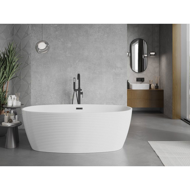 Mexen Lira laisvai pastatoma vonia modelis 170 x 80 cm, balta, juodas perpylimas - 52831708000-70