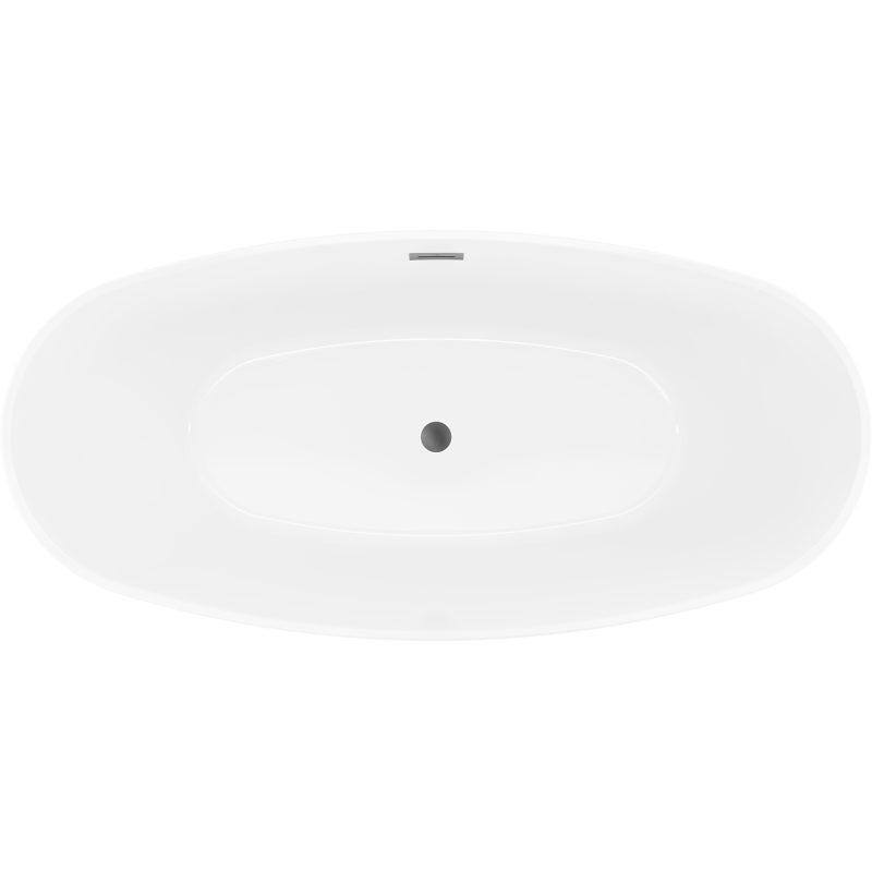 Mexen Lira laisvai pastatoma vonia, raštas 170 x 80 cm, balta, persipylimas gun metal - 52831708000-95