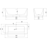 Mexen Nila rifliuota laisvai statoma vonia 170 x 75 cm, balta, perdaryta gun gray šlifuota - 52841708000-66