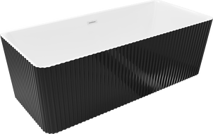 Mexen Nila laisvai stovinti vonia su grioveliais 170 x 75 cm, balta/juoda, baltas persipylimas - 52841708075-20