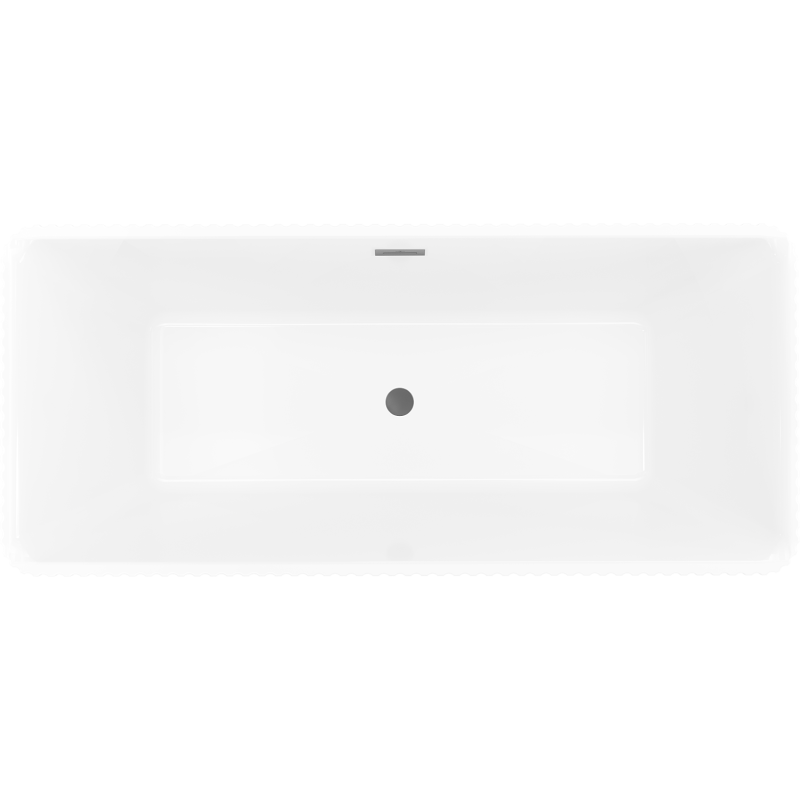 Mexen Nila laisvai stovinti vandens vonia 170 x 75 cm, balta/juoda, perteklius gun metal - 52841708075-95