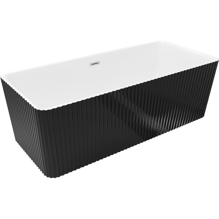 Mexen Nila laisvai pastatoma vonia 170 x 75 cm, balta/juoda, šepečiu nikelis - 52841708075-97