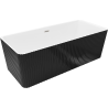 Mexen Nila laisvai pastatoma vonia 170 x 75 cm, balta/juoda, šepečiu nikelis - 52841708075-97