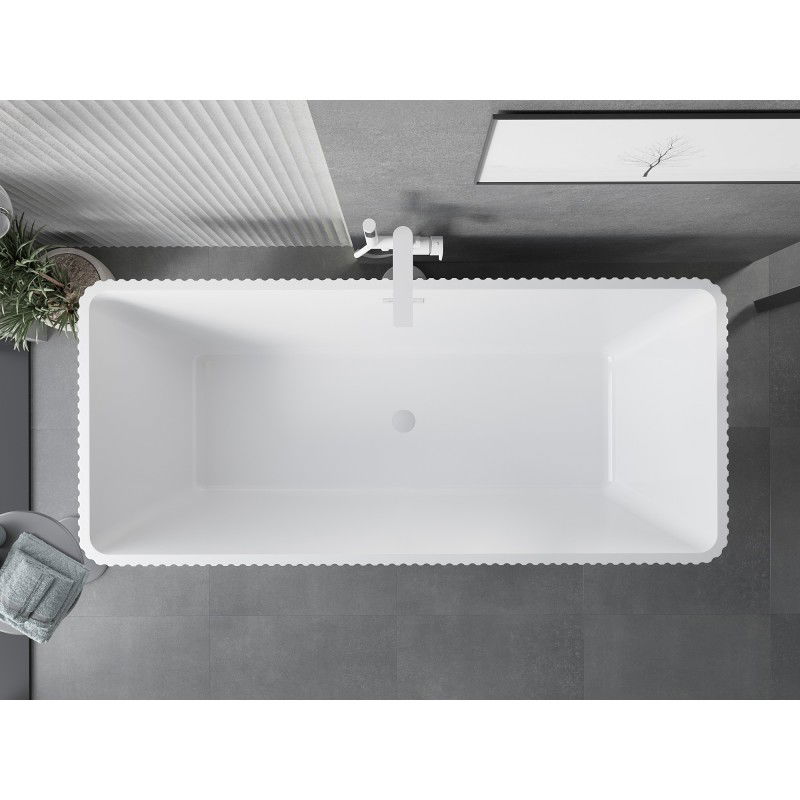 Mexen Tava laisvai stovinti rifliuota vonia 170 x 75 cm, balta, balta pabloškimo anga - 52851707500-20