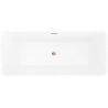 Mexen Tava laisvai stovinti rifliuota vonia 170 x 75 cm, balta, perpildymo rožinis auksas - 52851707500-60
