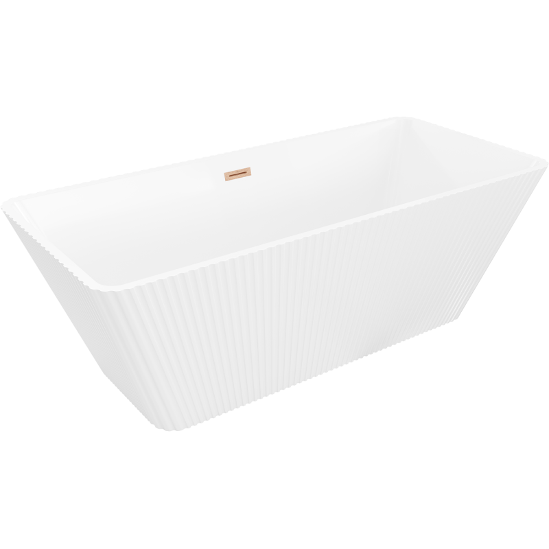 Mexen Tava laisvai stovinti rifliuota vonia 170 x 75 cm, balta, vario perpildyta - 52851707500-65