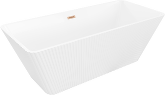 Mexen Tava laisvai stovinti banguota vonia 170 x 75 cm, balta, matinė varinė perpylimo anga - 52851707500-65