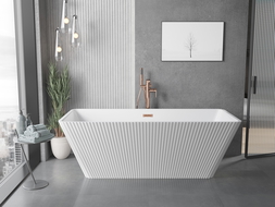 Mexen Tava laisvai stovinti rifliuota vonia 170 x 75 cm, balta, vario perpildyta - 52851707500-65