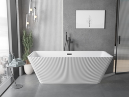 Mexen Tava frezuota laisvai pastatoma vonia 170 x 75 cm, balta, juodas perpylimas - 52851707500-70