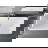 Mexen Tava frezuota laisvai pastatoma vonia 170 x 75 cm, balta, perpjova šlifuotas nikelis - 52851707500-97