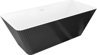 Mexen Tava laisvai pastatoma rifliuota vonia 170 x 75 cm, balta/juoda, baltas perpylimas - 52851707575-20
