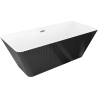 Mexen Tava laisvai pastatoma rifliuota vonia 170 x 75 cm, balta/juoda, persipylimas gun metal - 52851707575-95