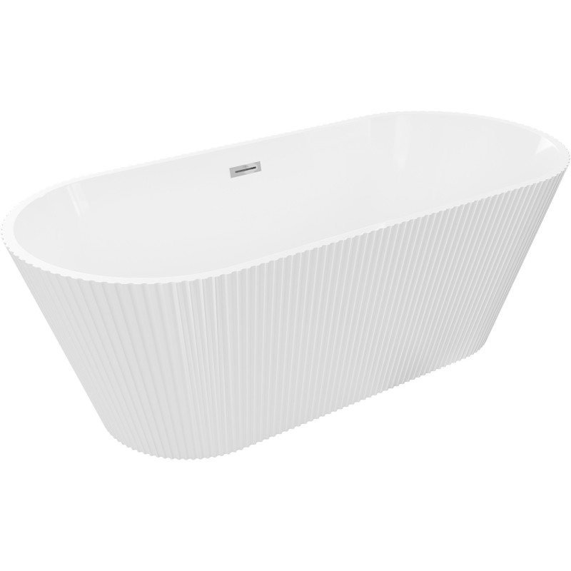 Mexen Yara laisvai pastatoma rifliuota vonia 170 x 75 cm, balta, chromuotas perpylimas - 52861707500-01