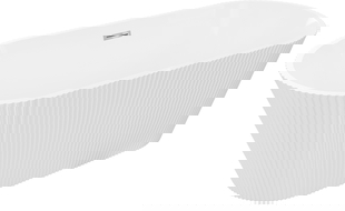 Mexen Yara laisvai pastatoma vagna su rifliuotu paviršiumi 170 x 75 cm, balta, chromuotas persipylimas - 52861707500-01