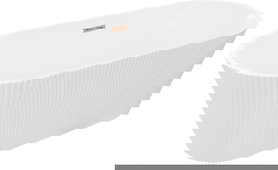 Mexen Yara laisvai pastatoma vonia, rifliuota 170 x 75 cm, balta, matinė vario perpylimo anga - 52861707500-65