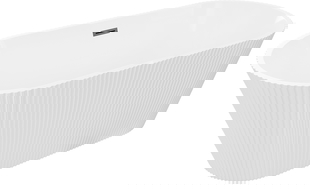 Mexen Yara laisvai pastatoma dryžuota vonia 170 x 75 cm, balta, perpylimas gun gray šlifuotas - 52861707500-66