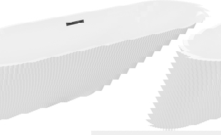 Mexen Yara laisvai stovinti rifliuota vonia 170 x 75 cm, balta, juodas persipylimas - 52861707500-70