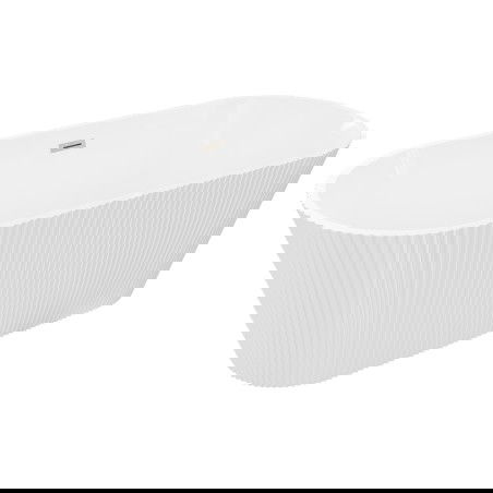 Mexen Yara laisvai pastatoma rifliuota vonia 170 x 75 cm, balta, šlifuoto nikelio perpylimas - 52861707500-97