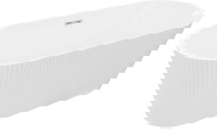 Mexen Yara laisvai pastatoma rifliuota vonia 170 x 75 cm, balta, šlifuoto nikelio perpylimas - 52861707500-97