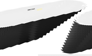 Mexen Yara laisvai pastatoma rifliuota vonia 170 x 75 cm, balta/juoda, aukso perpildymas - 52861707575-50