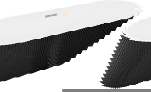 Mexen Yara laisvai pastatoma rifliuota vonia 170 x 75 cm, balta/juoda, perpylimas šepetėliai gun gray - 52861707575-66