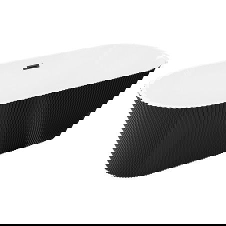 Mexen Yara laisvai pastatoma rifliuota vonia 170 x 75 cm, balta/juoda, juodas perpylimas - 52861707575-70