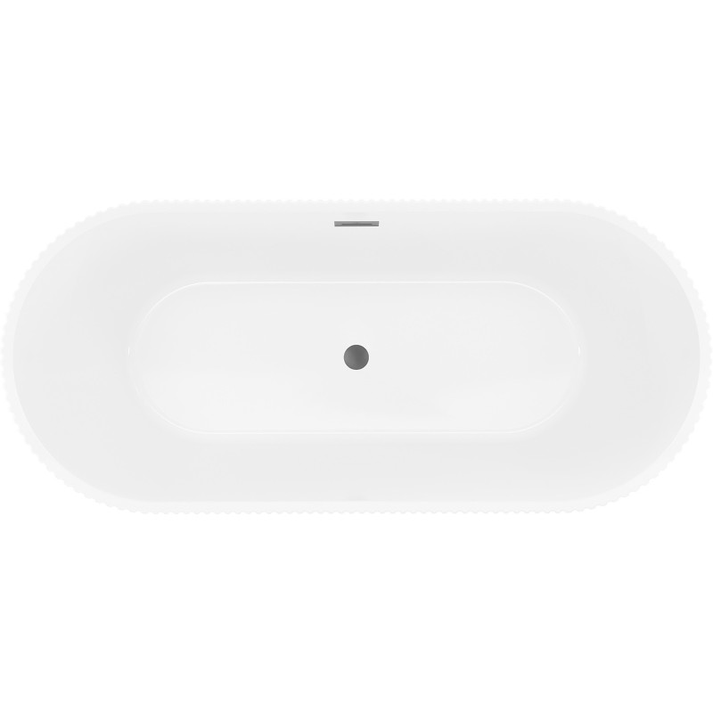 Mexen Yara laisvai pastatoma rifliuota vonia 170 x 75 cm, balta/juoda, nutekėjimas gun metal - 52861707575-95