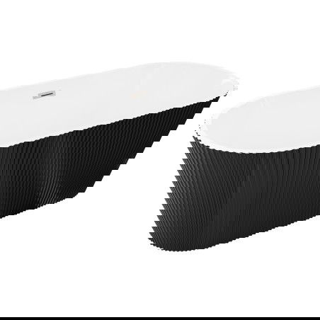 Mexen Yara laisvai pastatoma rifliuota vonia 170 x 75 cm, balta/juoda, šlifuotas nikelis perteklius - 52861707575-97