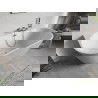 Mexen Oris laisvai pastatoma šoninė rifliuota vonia 150 x 75 cm, balta, chromuota persipylimo anga - 52871507500-01