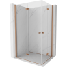 Mexen Mist-F Duo sulankstoma dušo kabina 120 x 70 cm, skaidri, šlifuotas varis - 8A6-120L-070P-65-00